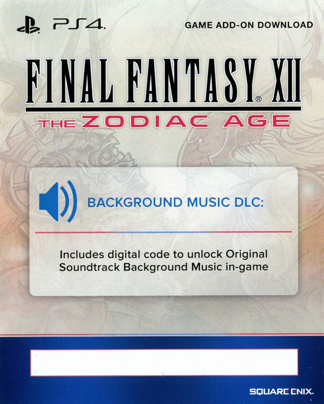 Extras for Final Fantasy XII: The Zodiac Age (Limited Steelbook Edition) (PlayStation 4): Music DLC flyer - front