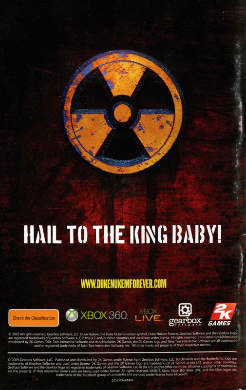 Manual for Borderlands: Game of the Year Edition (Xbox 360) (Classics release): Back
