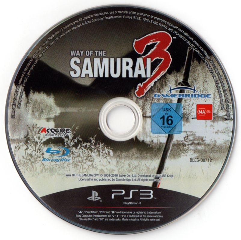 Media for Way of the Samurai 3 (PlayStation 3)