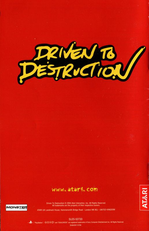 Manual for Test Drive: Eve of Destruction (PlayStation 2): Back