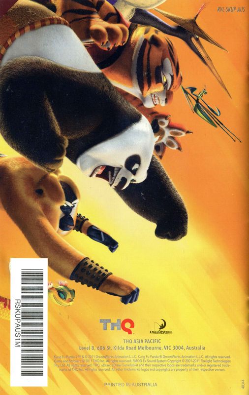 Manual for Kung Fu Panda 2 (Wii): Back
