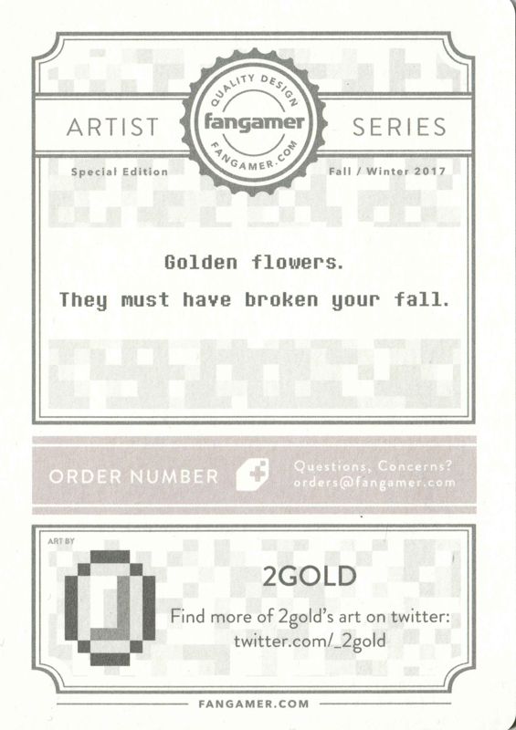 Extras for Undertale (Collector's Edition) (Linux and Macintosh and Windows) (v.1.05 release): Art card - back