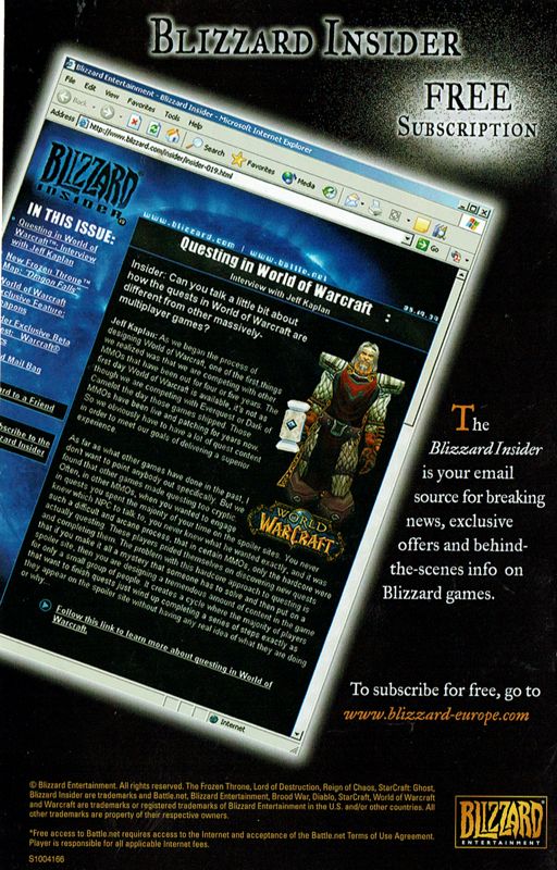 Advertisement for World of WarCraft: Battle Chest (Macintosh and Windows): Catalog - Back