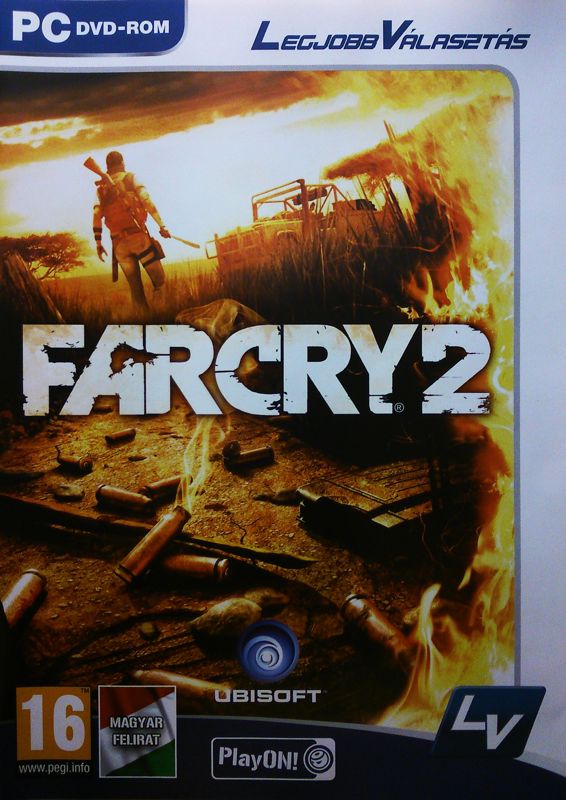 Front Cover for Far Cry 2 (Windows) ("Legjobb Választás" release from PlayON! with Hungarian caption.)