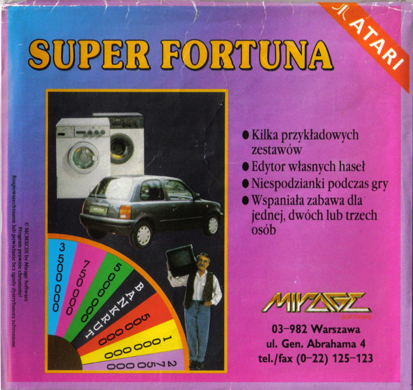 Front Cover for Super Fortuna (Atari 8-bit) (5.25" disk release)