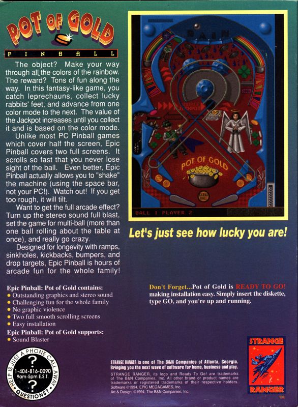 Back Cover for Pot of Gold (DOS)