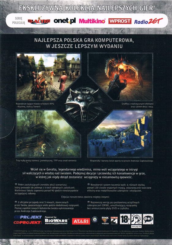 Back Cover for The Witcher: Enhanced Edition - Platinum Edition (Windows)