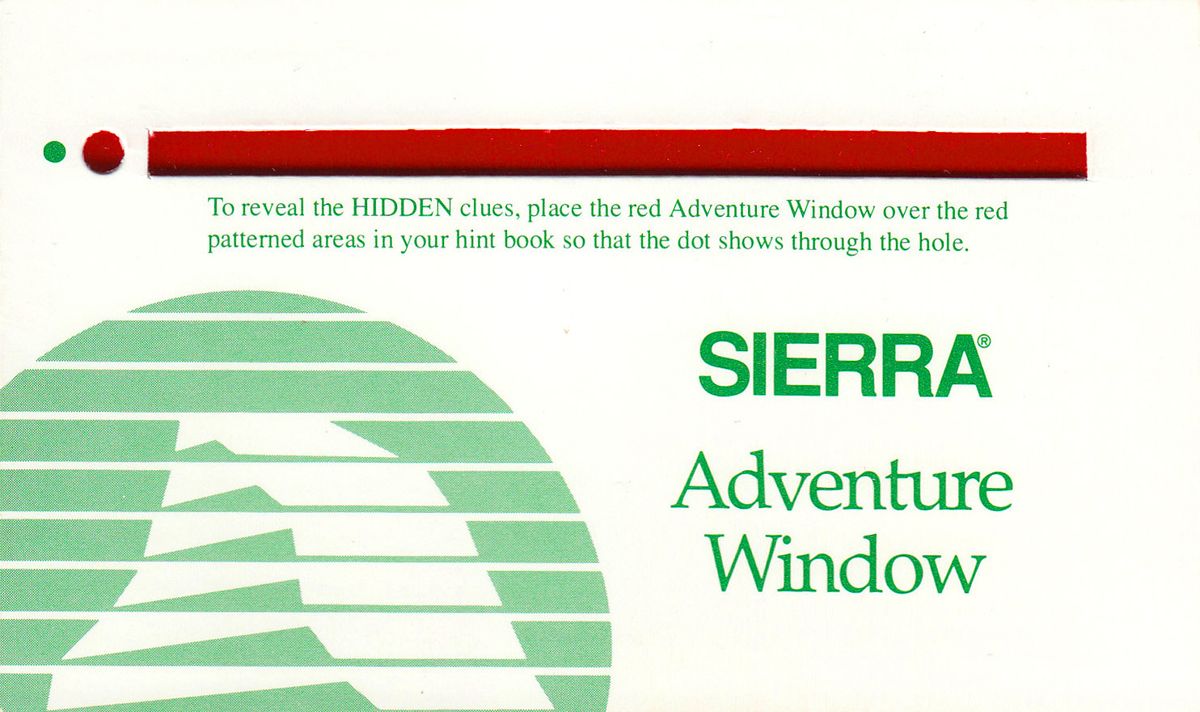 Extras for Quest for Glory I: So You Want To Be A Hero (DOS): Adventure Window Hint Book - Front