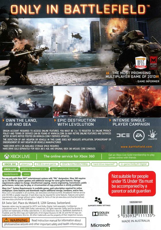 Battlefield 4 Cover Or Packaging Material - MobyGames