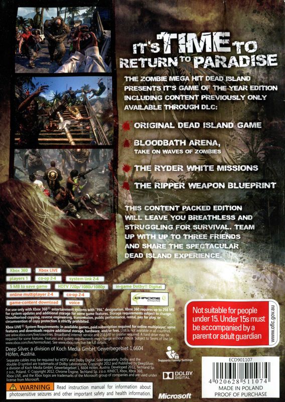 Dead Island: Definitive Edition cover or packaging material - MobyGames