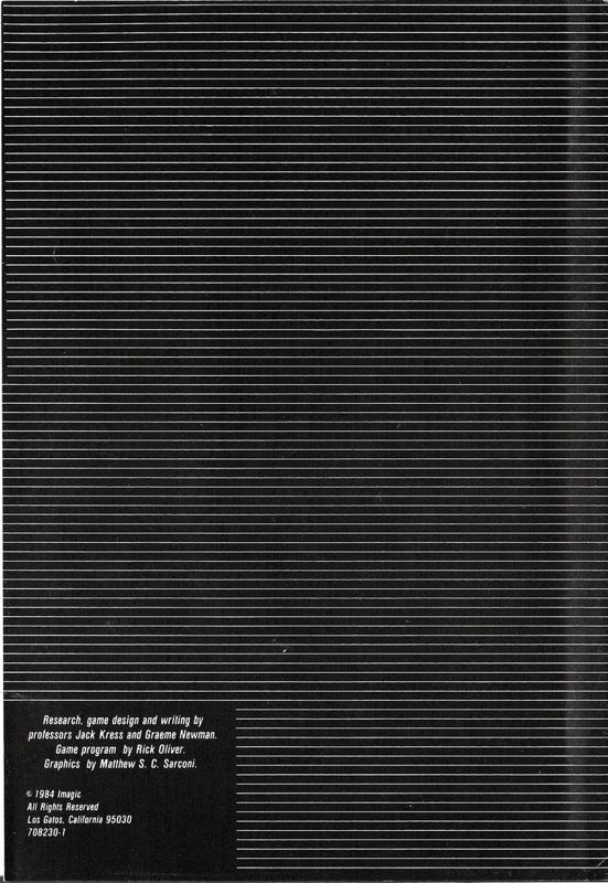 Manual for Crime and Punishment (Apple II and Commodore 64): Back