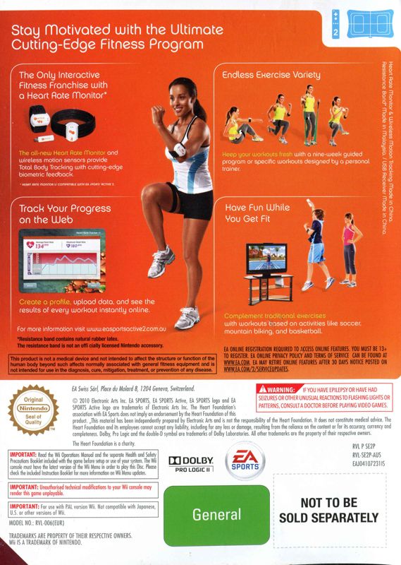 Other for EA Sports Active 2 (Wii): Keep Case - Back