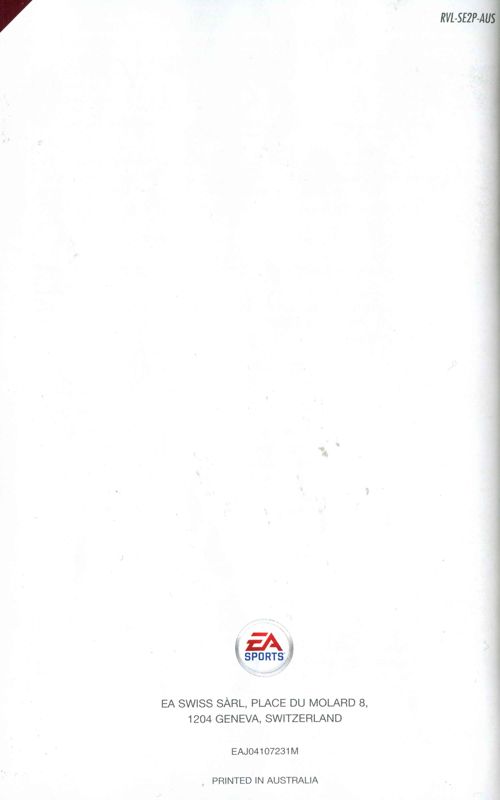 Manual for EA Sports Active 2 (Wii): Back