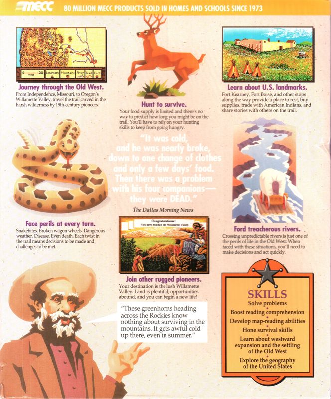 Back Cover for The Oregon Trail (Windows 16-bit)