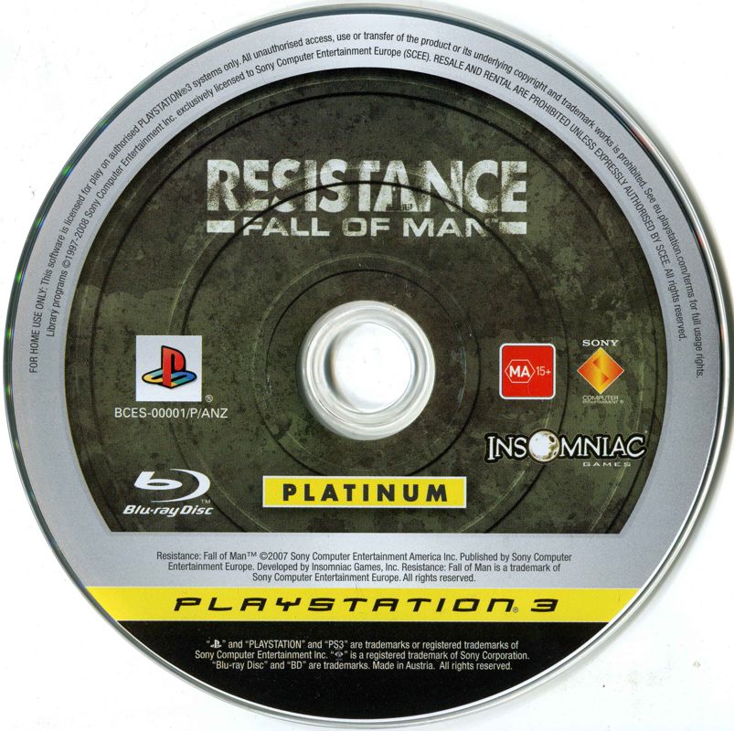 Media for Resistance: Fall of Man (PlayStation 3) (Platinum release)