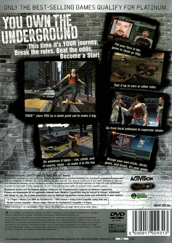 Tony Hawk's Underground (2003) - MobyGames