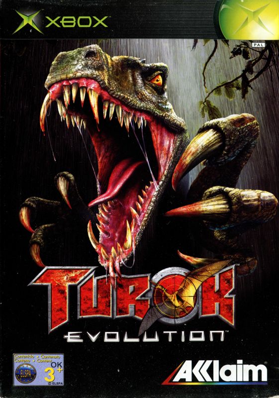 Front Cover for Turok: Evolution (Xbox) (First release with incorrect ELSPA rating)