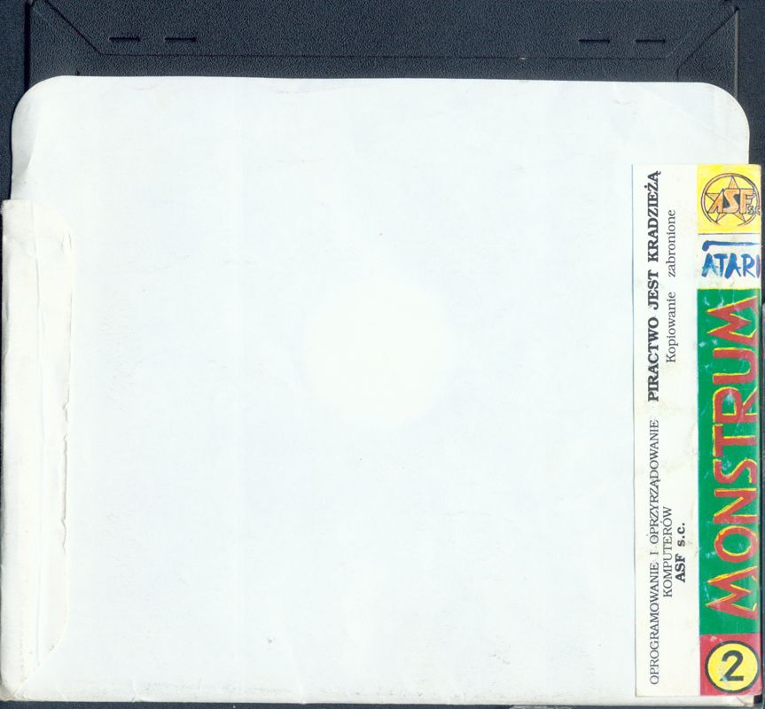 Media for Monstrum (Atari 8-bit) (5.25" disk release): Sleeve Back + Media