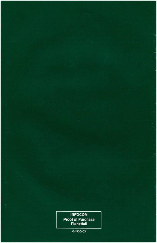 Manual for Planetfall (Apple II) (Solid Gold release)