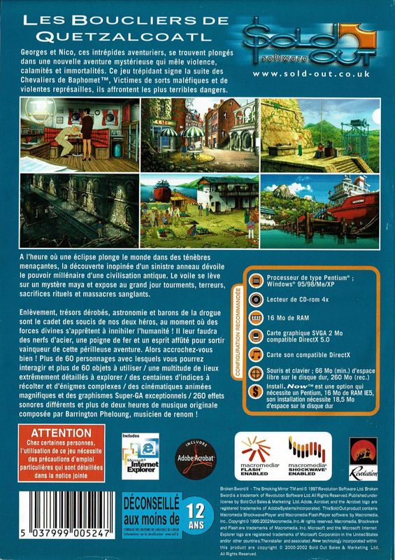 Back Cover for Broken Sword: The Smoking Mirror (Windows) (Alternate Sold Out Software release)