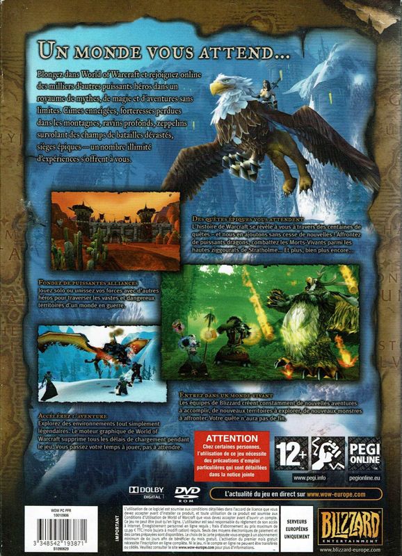 Back Cover for World of WarCraft (Macintosh and Windows) (DVD release (2009))
