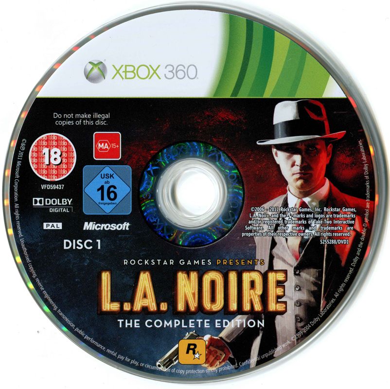 Media for L.A. Noire: The Complete Edition (Xbox 360): Disc 1