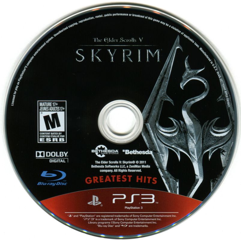 Media for The Elder Scrolls V: Skyrim (PlayStation 3) (Greatest Hits release)