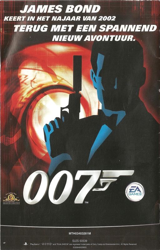 Manual for 007: Agent Under Fire (PlayStation 2): Back
