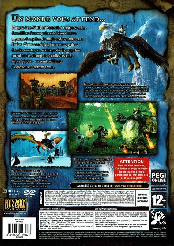 Other for World of WarCraft (Macintosh and Windows) (DVD release (2009)): Keep Case - Back