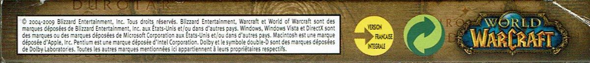 Spine/Sides for World of WarCraft (Macintosh and Windows) (DVD release (2009)): Top