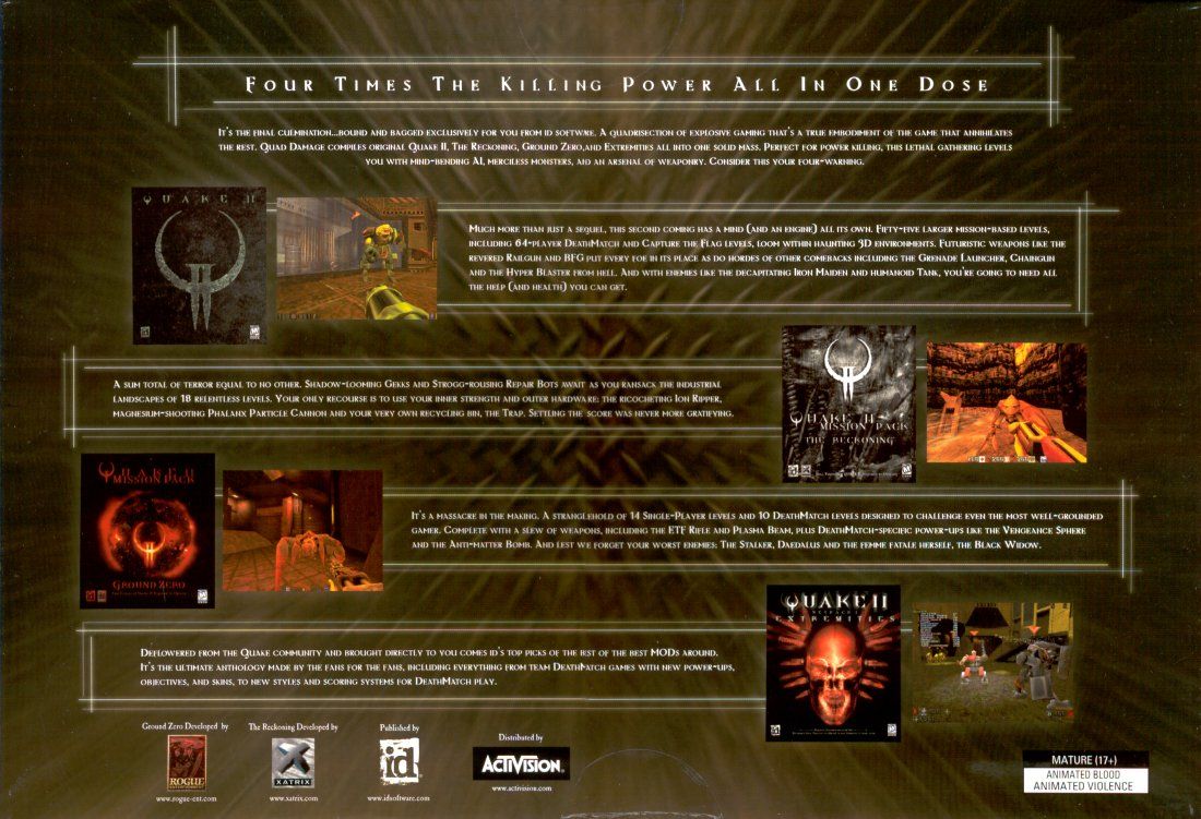 Back Cover for Quake II: Quad Damage (Windows)