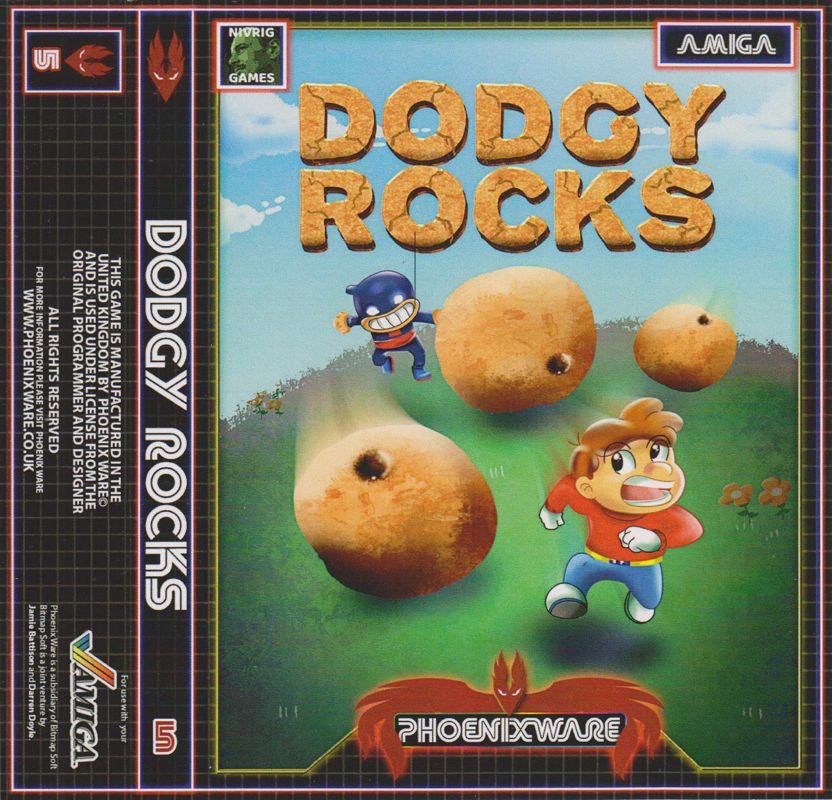 Full Cover for Dodgy Rocks (Amiga) (Physical release, shipped as a 3.5" floppy disk in a dual cassette case.)