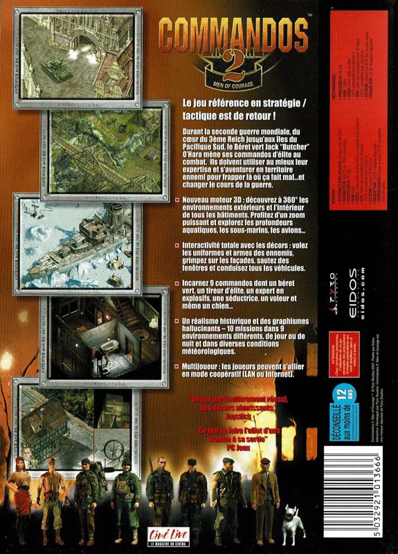 Back Cover for Commandos 2: Men of Courage (Windows)