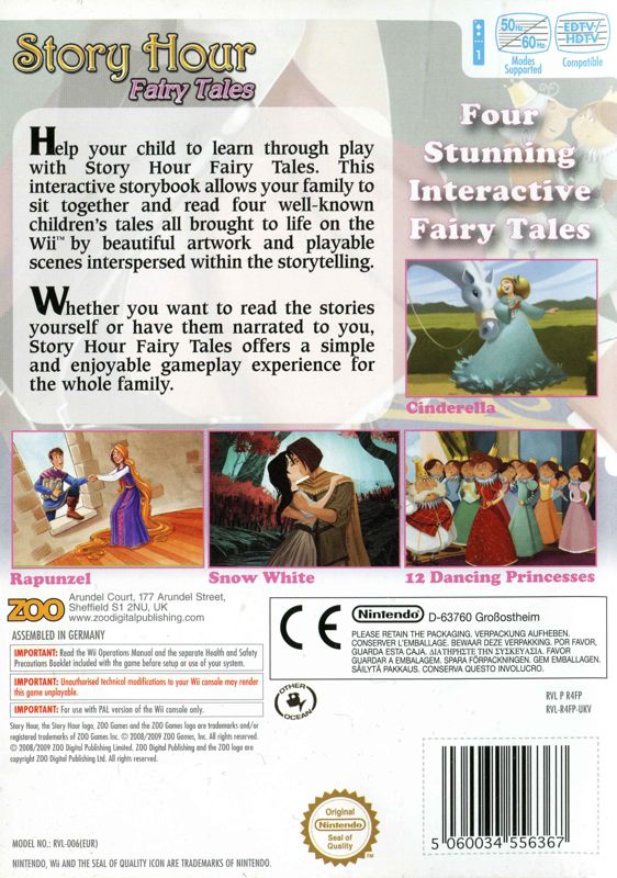 Back Cover for Story Hour: Fairy Tales (Wii)