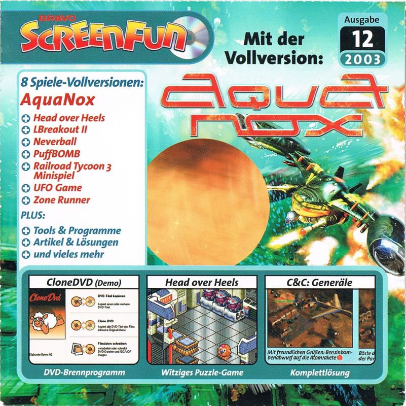 Front Cover for AquaNox (Windows) (Bravo Screenfun Covermount 12/2003)