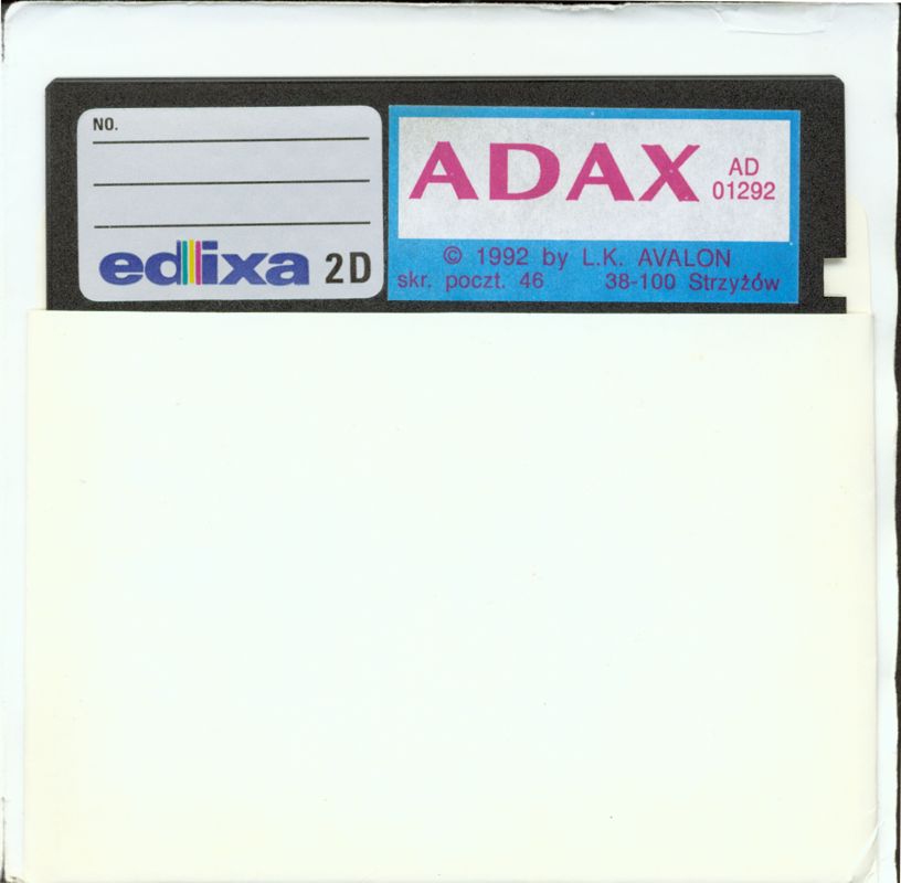 Inside Cover for Adax (Atari 8-bit) (5.25" disk release): Right Flap + Media