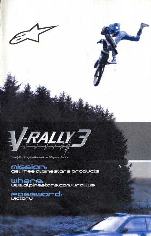 Advertisement for V-Rally 3 (PlayStation 2): Front