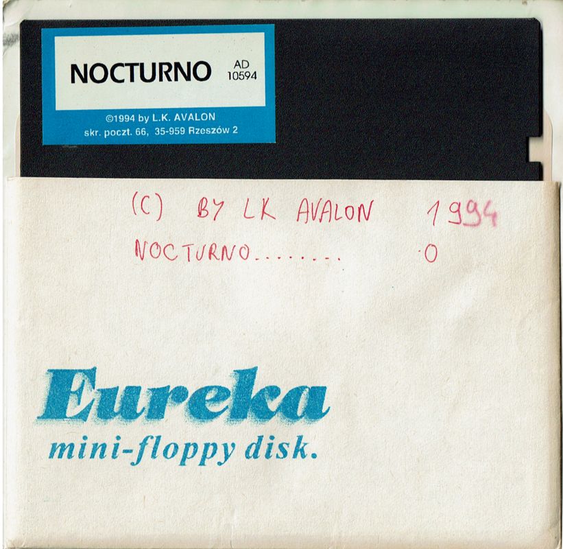 Inside Cover for Nocturno (Commodore 64) (5.25' disk release): Right Flap + Media