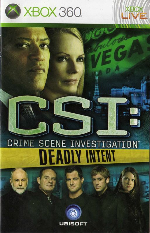 Manual for CSI: Crime Scene Investigation - Deadly Intent (Xbox 360): Front