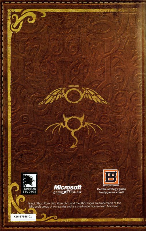 Manual for Fable III (Xbox 360): Back