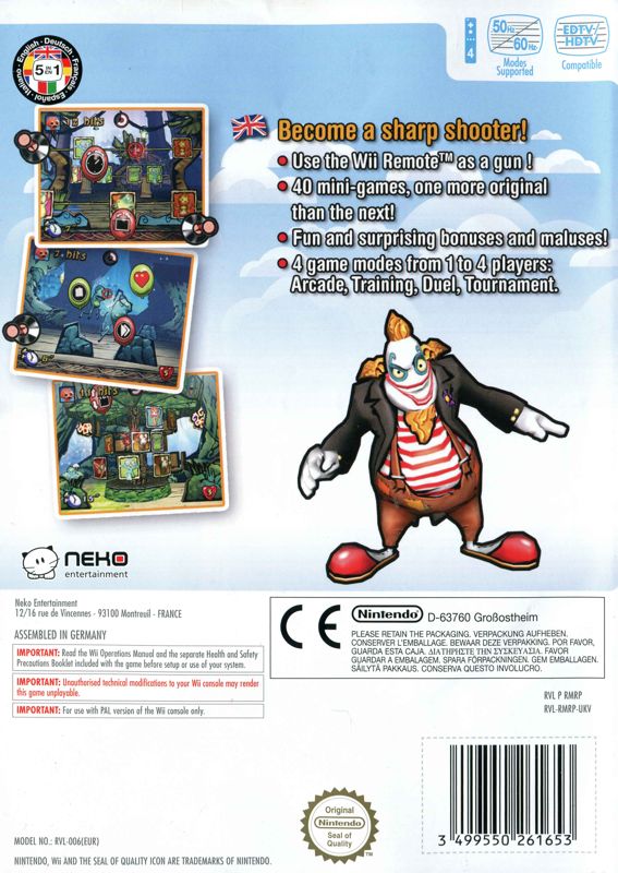 Back Cover for Cocoto: Funfair (Wii)