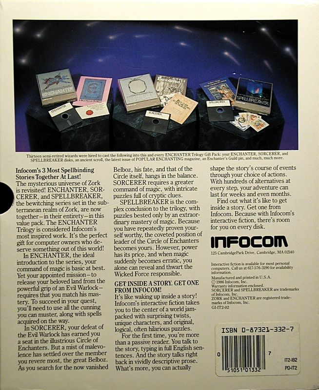 Back Cover for Enchanter Trilogy (DOS)