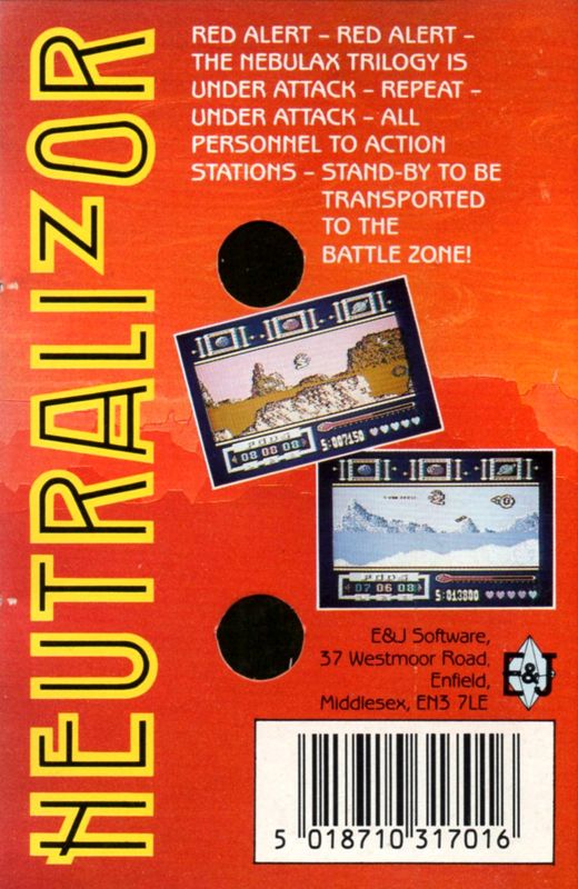Back Cover for Neutralizor (Commodore 64)