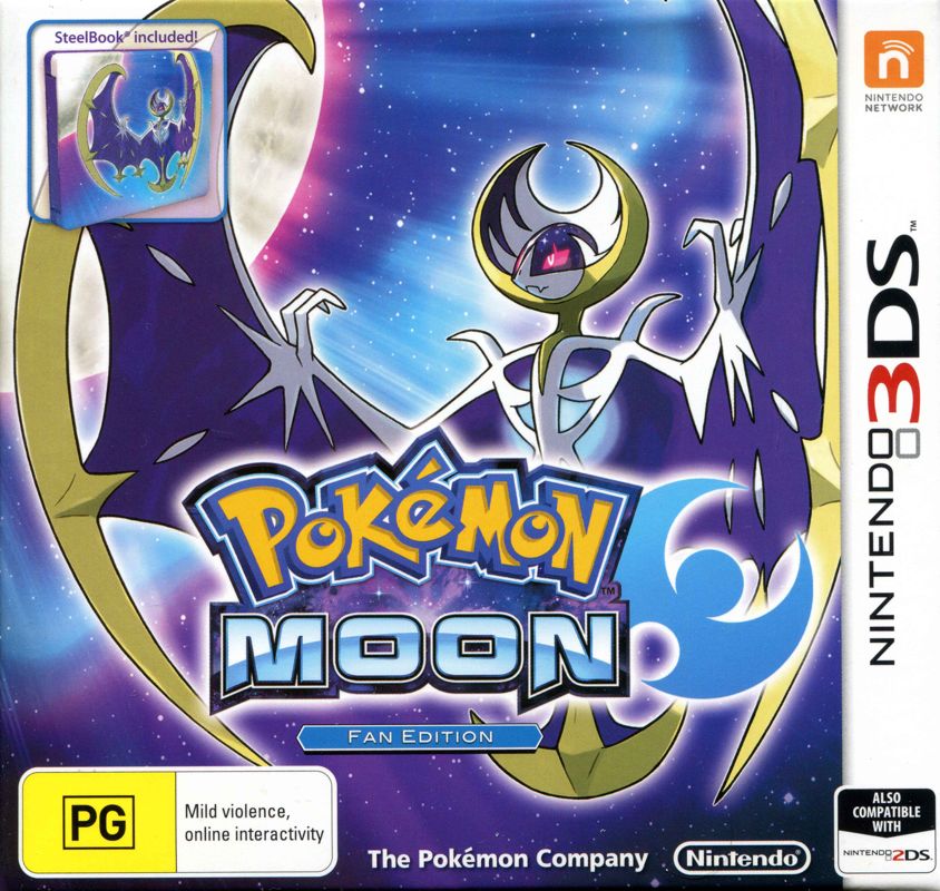 Front Cover for Pokémon Moon (Nintendo 3DS) (Fan edition)