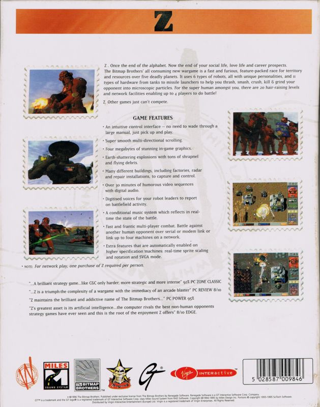 Back Cover for Z (DOS) (White Label release)