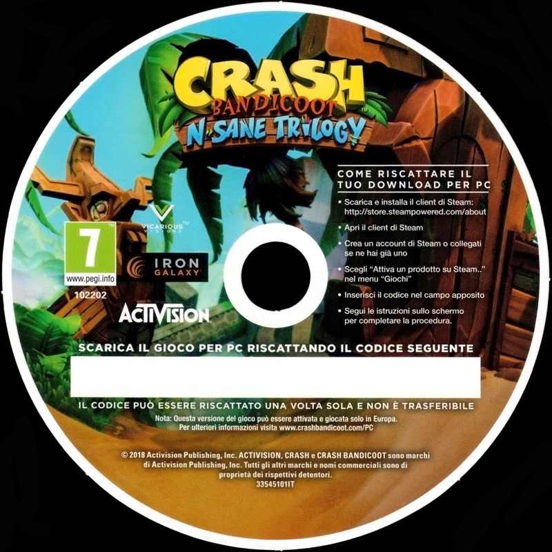 Other for Crash Bandicoot: N. Sane Trilogy (Windows): Game Code - Front