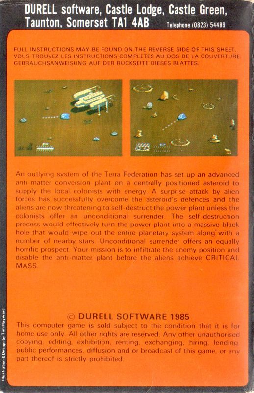 Back Cover for Power (Commodore 64)