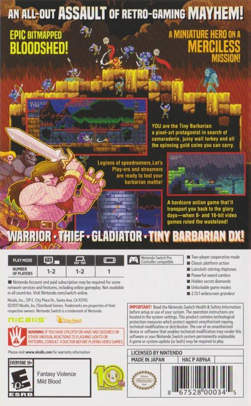 Tiny Barbarian DX cover or packaging material - MobyGames