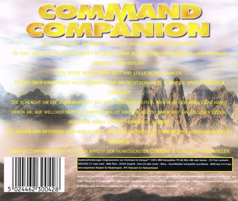 Other for Command Companion: Die Herrschaft der Gewalt (DOS): Jewel Case back