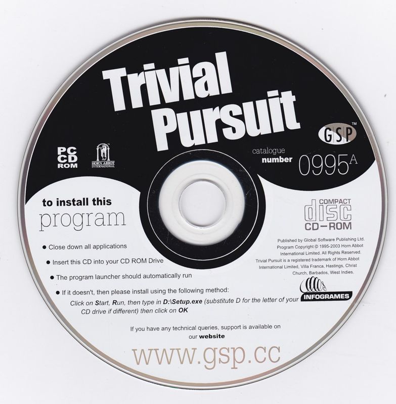 Media for Trivial Pursuit: CD-ROM Edition (Windows) (GSP release)